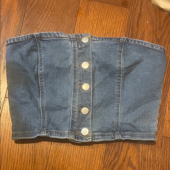Denim Blue Crop Top - Picture 1 of 4